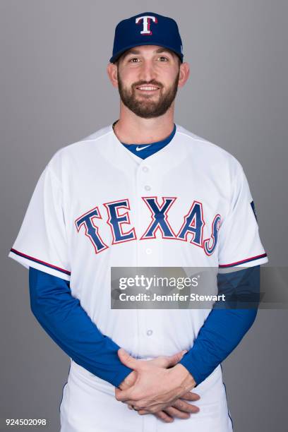 Jonathon Niese of the Texas Rangers poses during Photo Day on Wednesday, February 21, 2018 at Surprise Stadium in Surprise, Arizona.