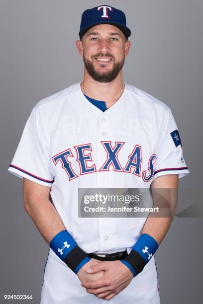 Trevor Plouffe of the Texas Rangers poses during Photo Day on Wednesday, February 21, 2018 at Surprise Stadium in Surprise, Arizona.