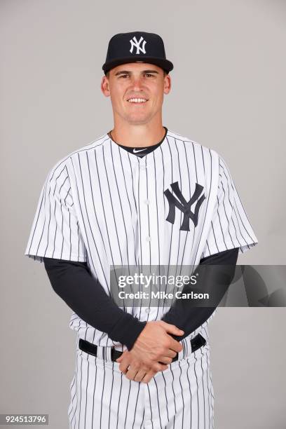 Tyler Austin of the New York Yankees poses during Photo Day on Wednesday, February 21, 2018 at George M. Steinbrenner Field in Tampa, Florida.