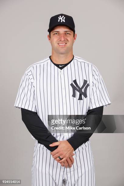 David Hale of the New York Yankees poses during Photo Day on Wednesday, February 21, 2018 at George M. Steinbrenner Field in Tampa, Florida.