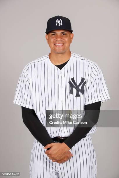 Dellin Betances of the New York Yankees poses during Photo Day on Wednesday, February 21, 2018 at George M. Steinbrenner Field in Tampa, Florida.