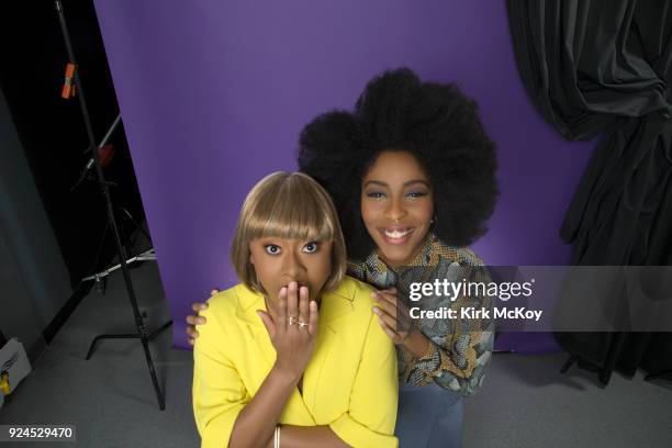 Comedians Jessica Williams and Phoebe Robinson are photographed for Los Angeles Times on February 2, 2018 in Los Angeles, California. PUBLISHED...