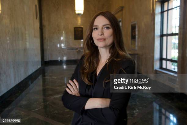 Actress Saffron Burrows is photographed for Los Angeles Times on February 7, 2018 in Beverly Hills, California. PUBLISHED IMAGE. CREDIT MUST READ:...