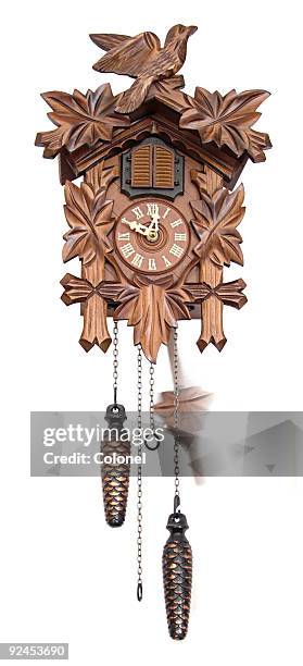 time flies - cuckoo clock stock pictures, royalty-free photos & images