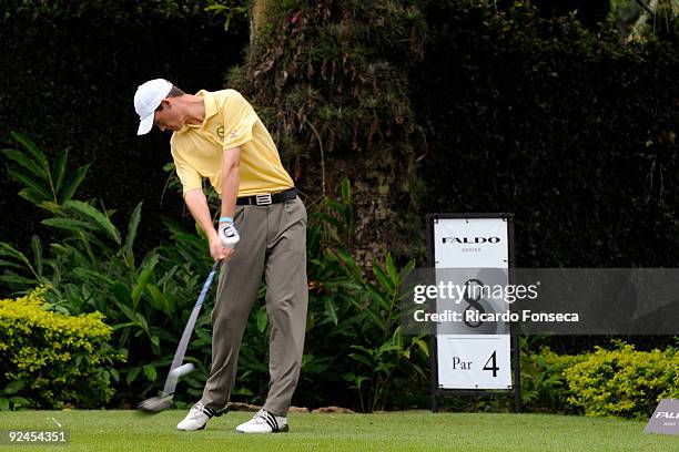 Ireland's david Reilly in action during the Faldo Series Grand Final 2009 1st round at the Itanhanga Golf Club on October 28, 2009 in Rio de Janeiro,...
