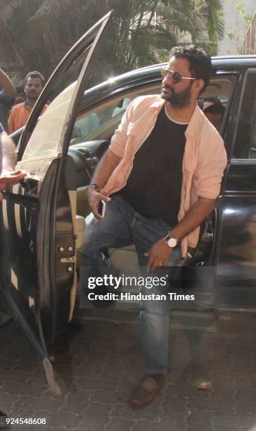 Indian sound designer Rasool Pookutty visits Anil Kapoor residence at Juhu to offer condolences to the family after the demise of Bollywood actor...