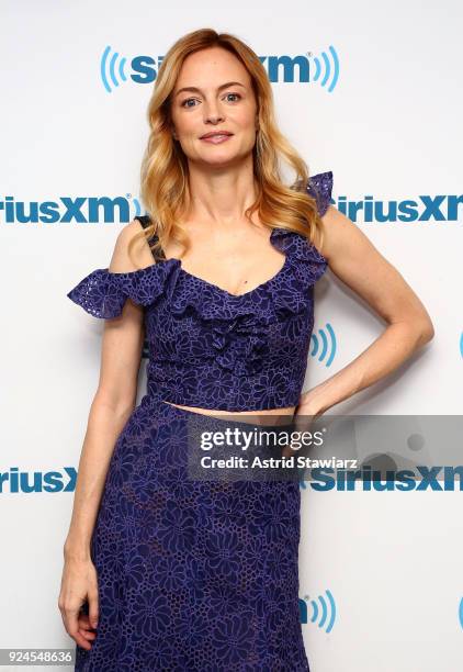 Actress Heather Graham visits the SiriusXM Studios on February 26, 2018 in New York City.