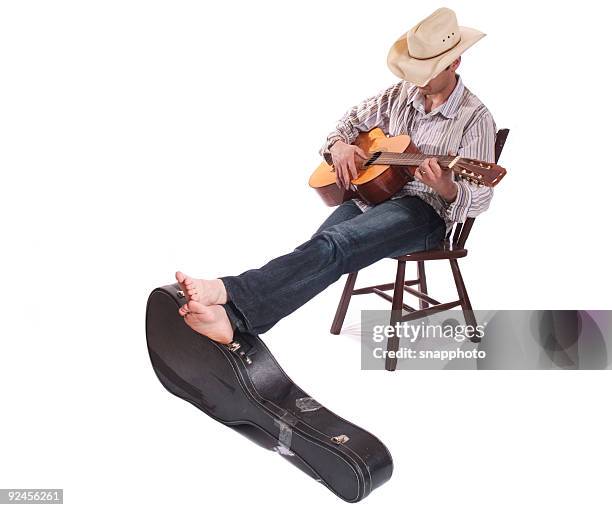 singing cowboy - guitar isolated stock pictures, royalty-free photos & images