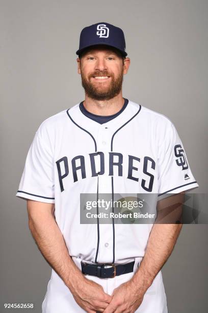 Chase Headley of the San Diego Padres poses during Photo Day on Wednesday, February 21, 2018 at Peoria Stadium in Peoria, Arizona.