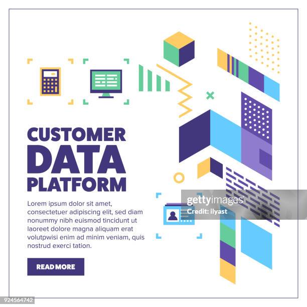 customer data platform banner - pro con stock illustrations