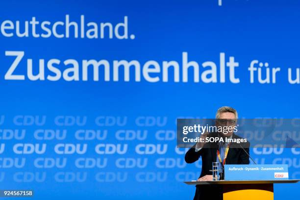 Former Federal Minister of the Interior Thomas de Maiziere hold a speech during the 30th congress of the CDU. The CDU votes today at the party...