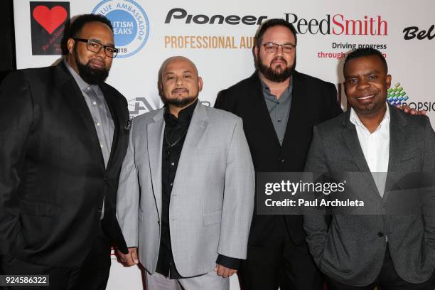 Jamie Jones, Alfred Nevarez, Tony Borowiak and Delious Kennedy from the R&B Group "All-4-One" attend the 'Gifting Your Spectrum' gala benefiting...