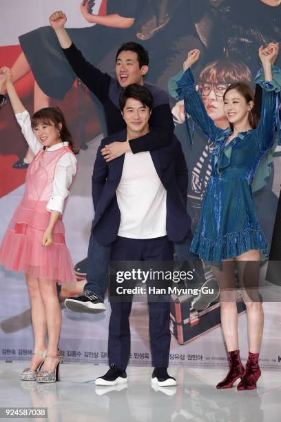 South Korean actors Kwon Sang-Woo, Choi Gang-Hee aka Choi Kang-Hee and Lee Da-Hee attend the press conference for KBS Drama 'Queen of Mystery 2' on...