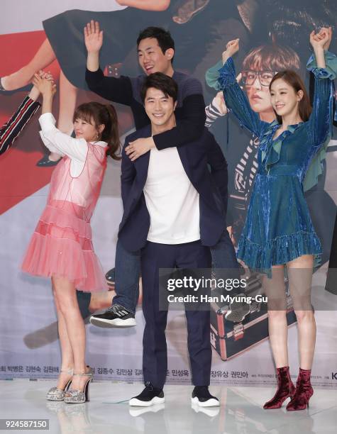 South Korean actors Kwon Sang-Woo, Choi Gang-Hee aka Choi Kang-Hee and Lee Da-Hee attend the press conference for KBS Drama 'Queen of Mystery 2' on...