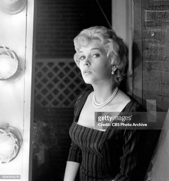 Television program, Alfred Hitchcock Presents. Episode: Craig's Will. Pictured is Stella Stevens . Originally broadcast March 6, 1960. In addition,...