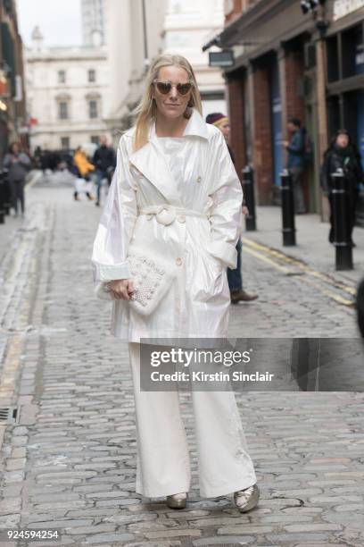 Contributing editor for Vogue US Alice Naylor Leyland, Mrs Alice wears an Isa Arfen coat, Charlotte Olympia shoes, Eve denim jeans, Shrimps bag, Yves...