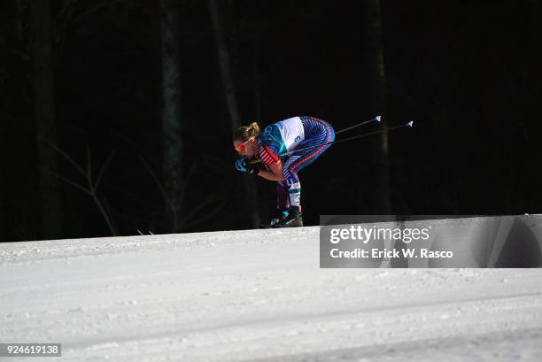 Winter Olympics: USA Jessica Diggins in action during Women's 30km Mass Start at Alpinsia Cross Country Centre. PyeongChang, South Korea 2/25/2018...