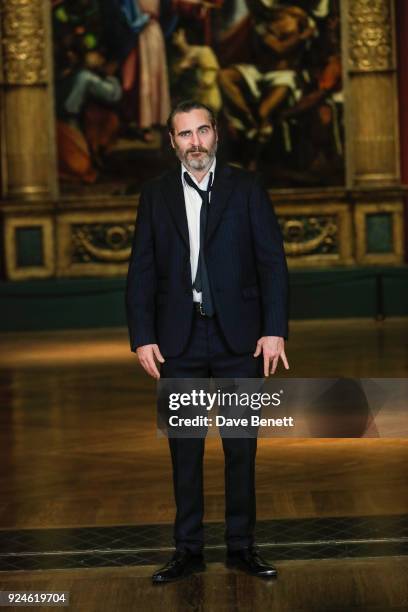 Joaquin Phoenix attends a special screening of "Mary Magdalene" at The National Gallery on February 26, 2018 in London, England.