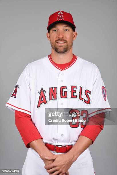Jim Johnson of the Los Angeles Angels poses during Photo Day on Thursday, February 22, 2018 at Tempe Diablo Stadium in Tempe, Arizona.