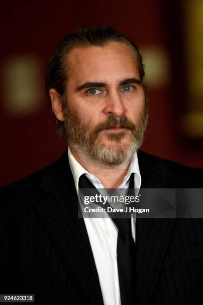 Joaquin Phoenix attends the 'Mary Magdalene' special screening held at The National Gallery on February 26, 2018 in London, England.