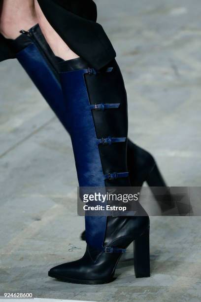 Shoe detail at the Trussardi show during Milan Fashion Week Fall/Winter 2018/19 on February 25, 2018 in Milan, Italy.