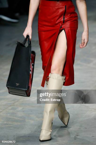 Clothing detail at the Trussardi show during Milan Fashion Week Fall/Winter 2018/19 on February 25, 2018 in Milan, Italy.