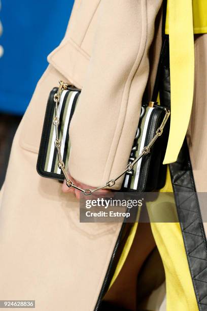 Bag detail at the Trussardi show during Milan Fashion Week Fall/Winter 2018/19 on February 25, 2018 in Milan, Italy.