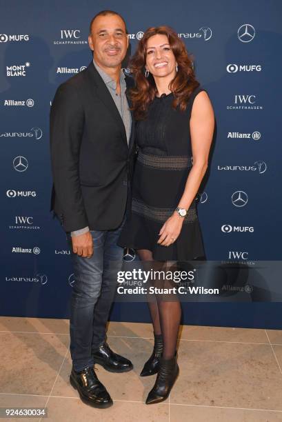Laureus Academy member Ruud Gullit and guest attend the Laureus Academy Welcome Reception prior to the 2018 Laureus World Sports Awards at the Yacht...