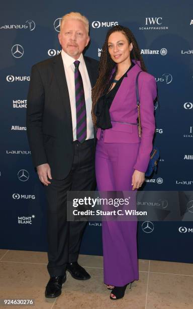 Laureus Academy member Boris Becker and wife Lily Becker attend the Laureus Academy Welcome Reception prior to the 2018 Laureus World Sports Awards...