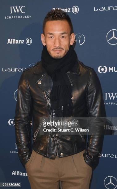 Hidetoshi Nakata attends the Laureus Academy Welcome Reception prior to the 2018 Laureus World Sports Awards at the Yacht Club de Monaco on February...