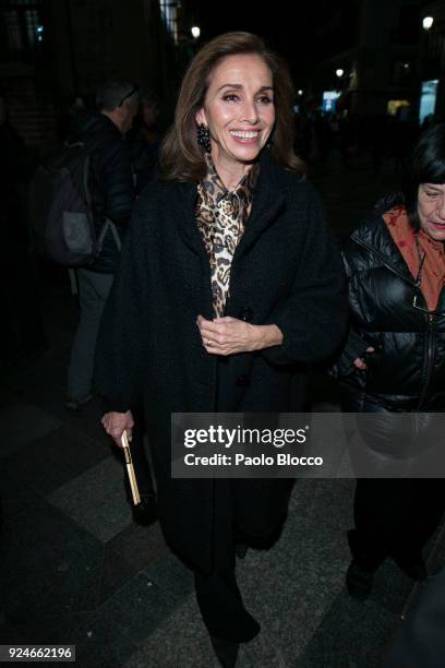 Singer Ana Belen is seen arriving to the 'Fotogramas de Plata' awards at the Joy Eslava Club on February 26, 2018 in Madrid, Spain.