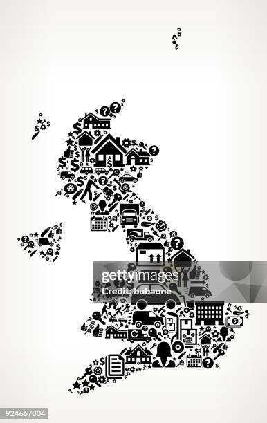 united kingdom moving and relocation vector icon pattern - relocation map stock illustrations