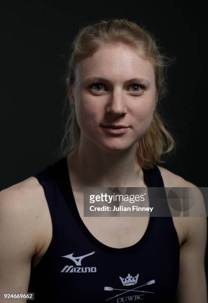 Beth Bridgman of Oxford University Women Boat Club poses for a portrait during the 2018 Cancer Research UK Boat Race Crew Announcement on February...