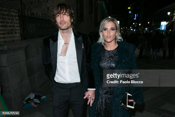 Singer Adrian Roma and actress Ana Fernandez are seen arriving to the 'Fotogramas de Plata' awards at the Joy Eslava Club on February 26, 2018 in...