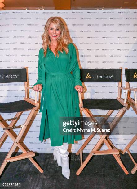 Supermodel and Entrepreneur Christie Brinkly attends the Merz Aesthetics Women Empowerment panel at Avra Restaurant on February 26, 2018 in New York...