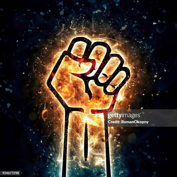 protest poster with burning effect - revolutionary war stock illustrations