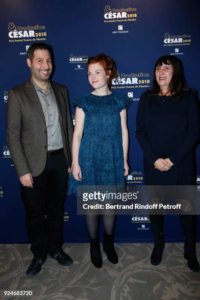Benoit Quainon, actress Iris Bry and producer Sylvie Pialat attend the 'Diner Des Producteurs' - Producer's Dinner Held at Four Seasons Hotel George...