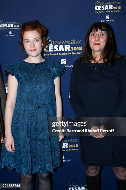 Actress Iris Bry and producer Sylvie Pialat attend the 'Diner Des Producteurs' - Producer's Dinner Held at Four Seasons Hotel George V on February...