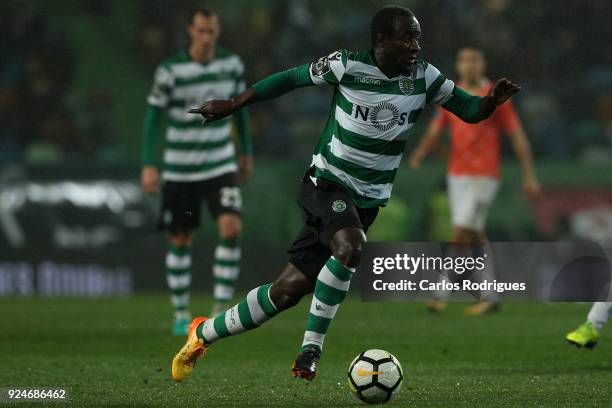 Sporting CP forward Seydou Doumbia from Ivory Coast during the Portuguese Primeira Liga match between Sporting CP and Moreirense FC at Estadio Jose...