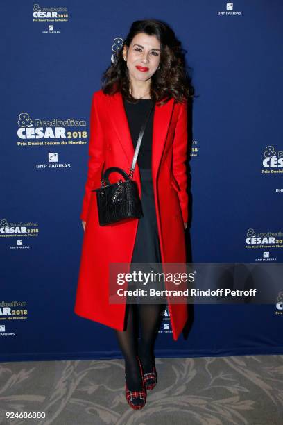 Actress Reem Kherici attends the 'Diner Des Producteurs' - Producer's Dinner Held at Four Seasons Hotel George V on February 26, 2018 in Paris,...