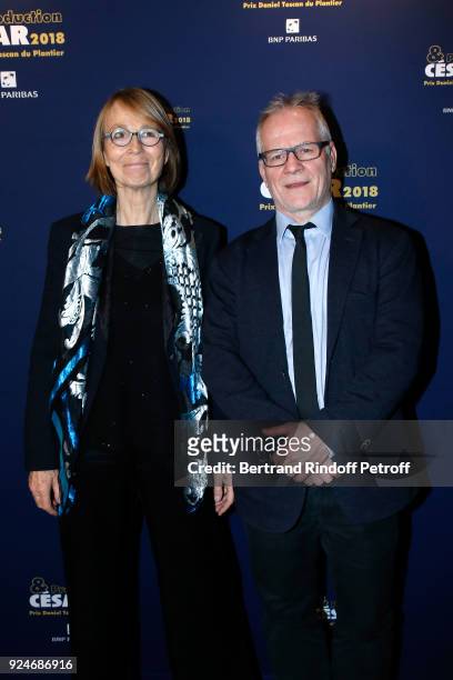 French Minister of Culture Francoise Nyssen and General Delegate of the Cannes Film Festival Thierry Fremaux attend the 'Diner Des Producteurs' -...