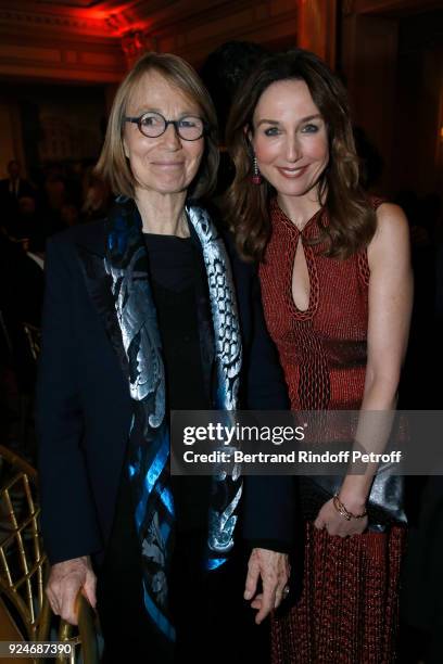 French Minister of Culture Francoise Nyssen and actress Elsa Zylberstein attend the 'Diner Des Producteurs' - Producer's Dinner Held at Four Seasons...