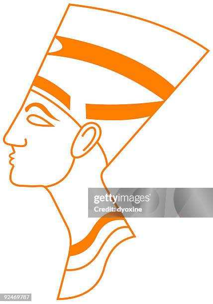 stockillustraties, clipart, cartoons en iconen met nefertiti - egypten