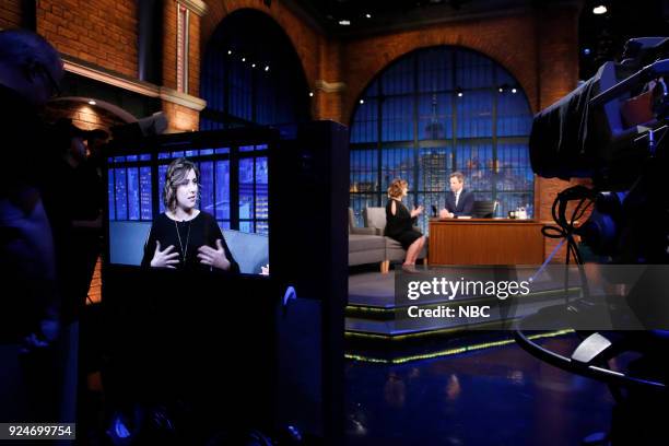 Episode 650 -- Pictured: Author Stephanie Wittels Wachs during an interview with host Seth Meyers on February 26, 2018 --