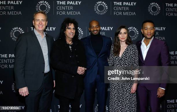 Robert Greenblatt, Alice Cooper, Brandon Victor Dixon, Sara Bareilles and John Legend attends The Paley Center for Media presents: Behind The Scenes:...