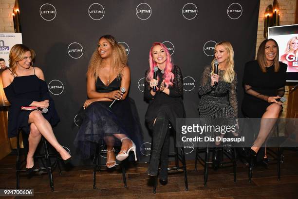 Elizabeth Wagmeister, Laverne Cox, Kandee Johnson, Zanna Roberts Rassi, and Diana Madison speak on a panel at the exclusive premiere event of...