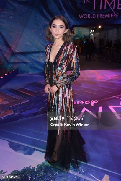Rowan Blanchard attends the premiere of Disney's "A Wrinkle In Time" at the El Capitan Theatre on February 26, 2018 in Los Angeles, California.