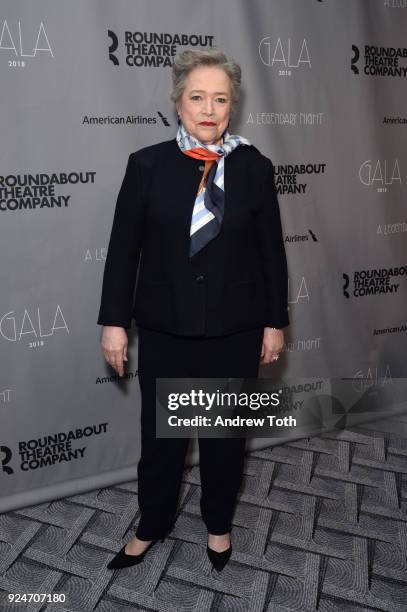 Kathy Bates attends the Roundabout Theatre Company's 2018 Gala at The Ziegfeld Ballroom on February 26, 2018 in New York City.