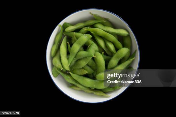 top view green soybean - edamame stock pictures, royalty-free photos & images