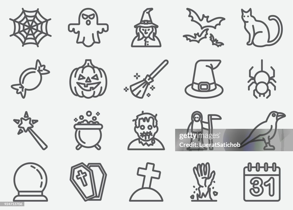 Halloween och Ghost Line ikoner